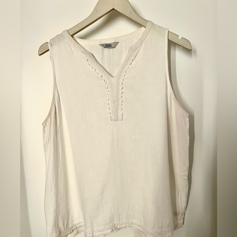 croft & barrow linen blend tank top size M